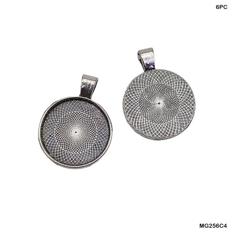 MG Traders Resin Art & Supplies Mg256C4 Round Shape Metal 6Pc Silver