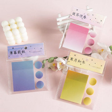 Pastel Multi-Shaded Transparent Notepad Sticky Notes - 30 PCS of Colorful  Bliss- assorted