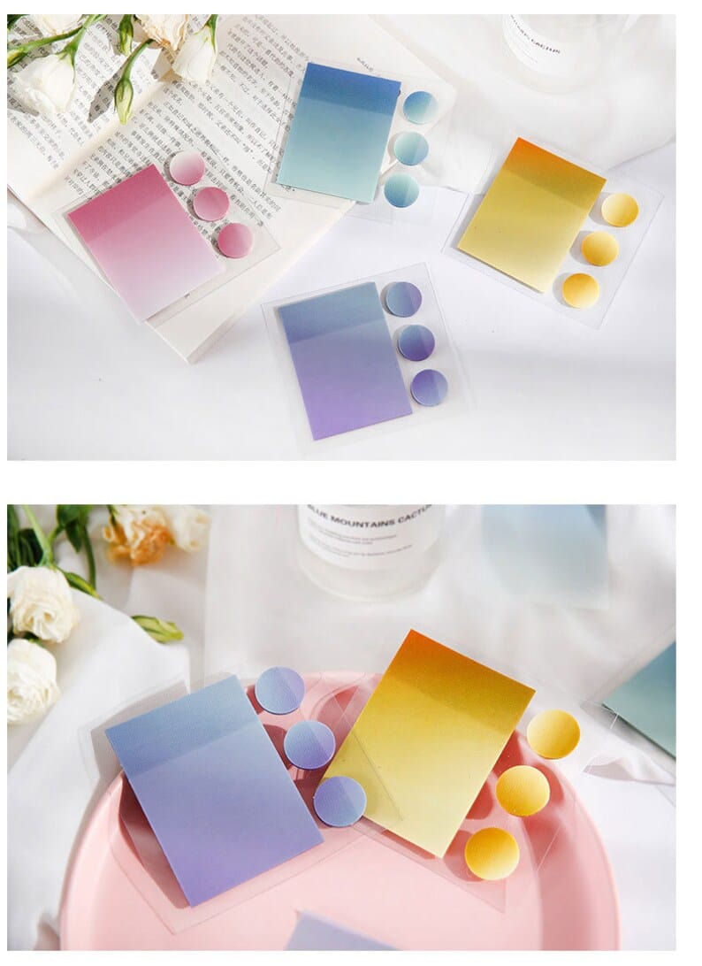 Pastel Multi-Shaded Transparent Notepad Sticky Notes - 30 PCS of Color