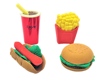 Funky and Cute Food Erasers I Contains 1 Unit