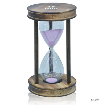 jags-mumbai Sand & Clock Timers Sand Timer Wooden Round Antique Finish 15 Minutes