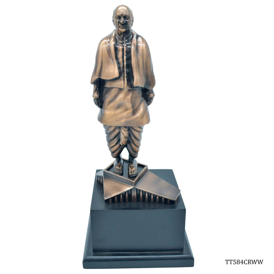 jags-mumbai Office Display Stands Sardar Patel 7In Big Wooden Stand Copper TT584CRWW