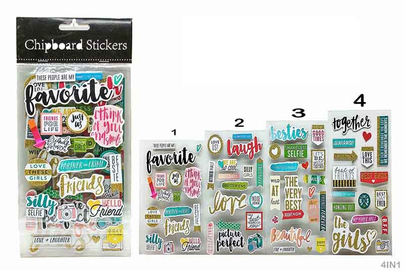 MG Traders scrapbook Stickers Scrap Book Journaling Sticker 4 In 1 (4In1)