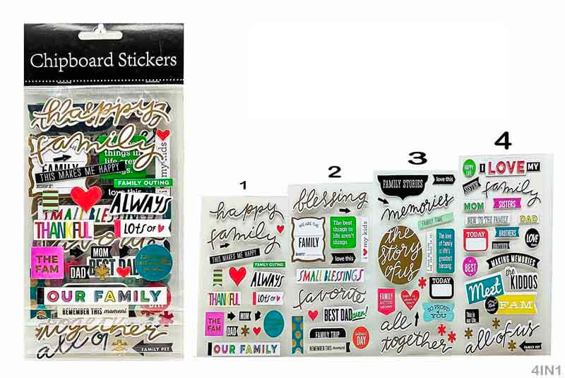MG Traders scrapbook Stickers Scrap Book Journaling Sticker 4 In 1 (4In1)