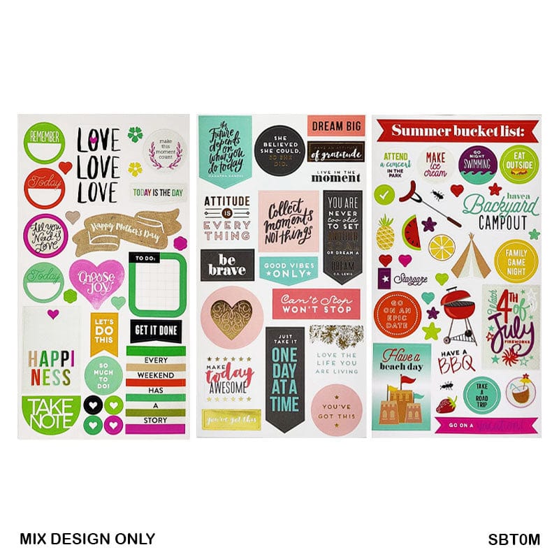 MG Traders Pack Stickers Sbtm Scrap Book Journaling Sticker Mix  (Contain 1 Unit)