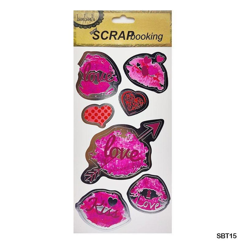 Vibrant Love-Themed Scrapbook Stickers - Hearts & Lips