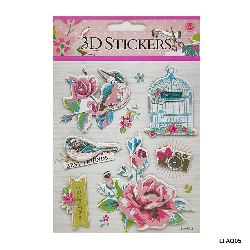 MG Traders Pack Stickers Lfaq05 Scrapbooking 3D Journaling Sticker  (Contain 1 Unit)