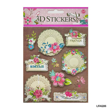 MG Traders Pack Stickers Lfaq06 Scrapbooking 3D Journaling Sticker  (Contain 1 Unit)