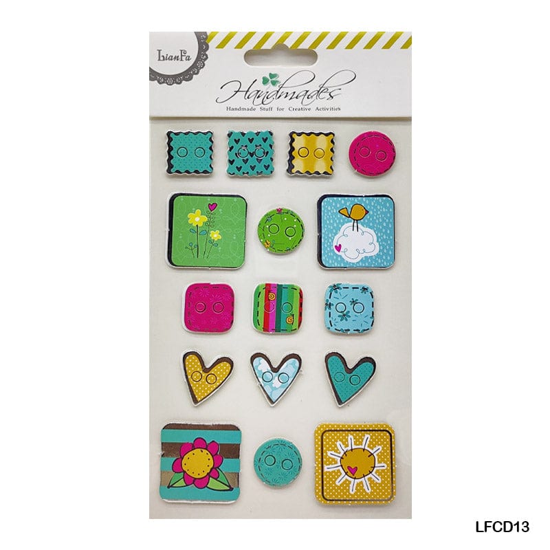 MG Traders Pack Stickers Lfcd13 Scrapbooking 3D Journaling Sticker  (Contain 1 Unit)