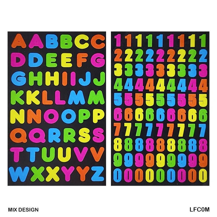Vibrant Alphabet, Number & Flower Stickers for Scrapbooking & Crafts (pack of 1)
