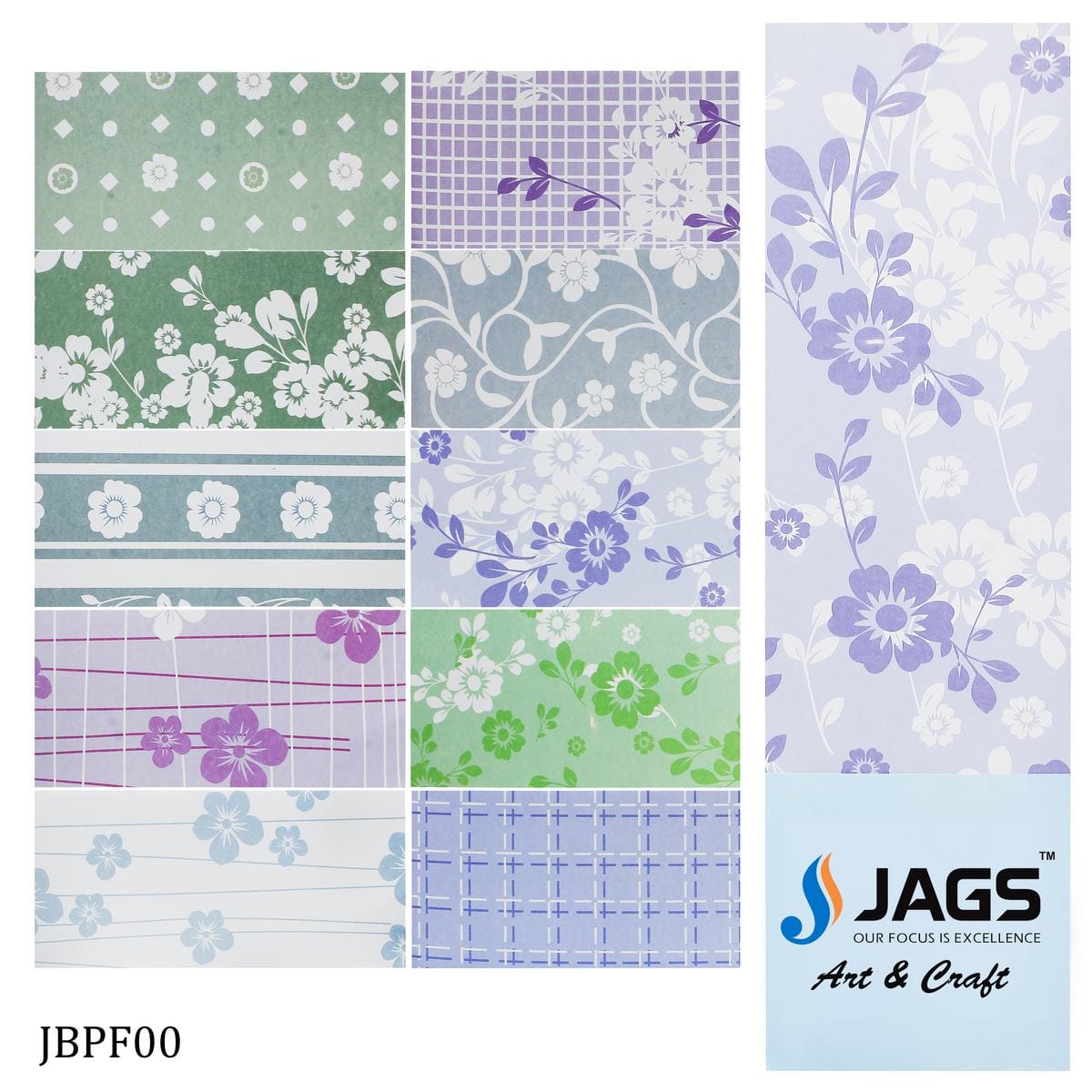 jags-mumbai Scrapbook Scrapbooking paper packs ,printed greeting papers of Jags Border Paper Flower 12inch 10Design JBPF00