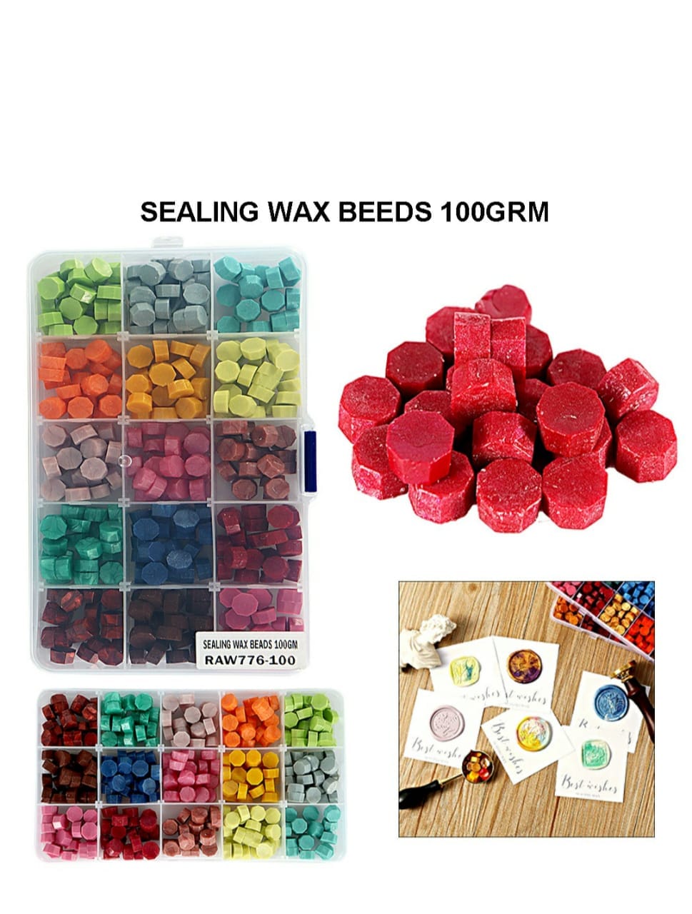 Sealing Wax Beeds 100Grm Raw776-100