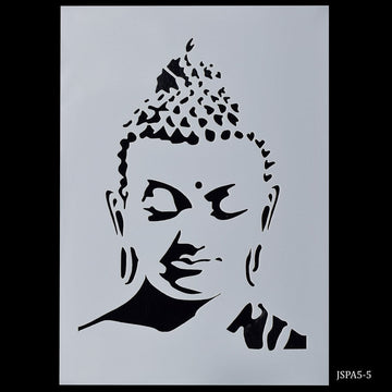 jags-mumbai Stencil Serene Gautam Buddha Stencil - Jags Stencil Plastic A5 (JSPA5-5)