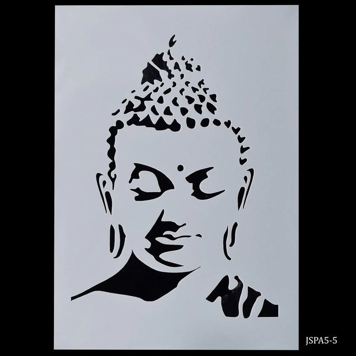 Serene Gautam Buddha Drawing Stencil - Jags Drawing Stencil Plastic A5 (JSPA5-5)
