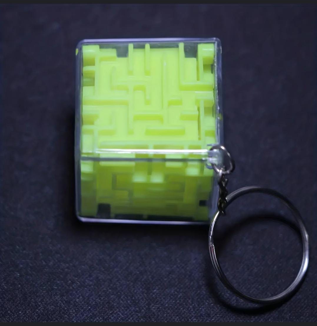 Shakti Keychain Keychains & Fridge magnets 3D Maze Puzzle Cube Keyring - Brain Teasers Game Key Chain - Stress Relief Fun for All Ages - Multicolor (Pack Of 1)