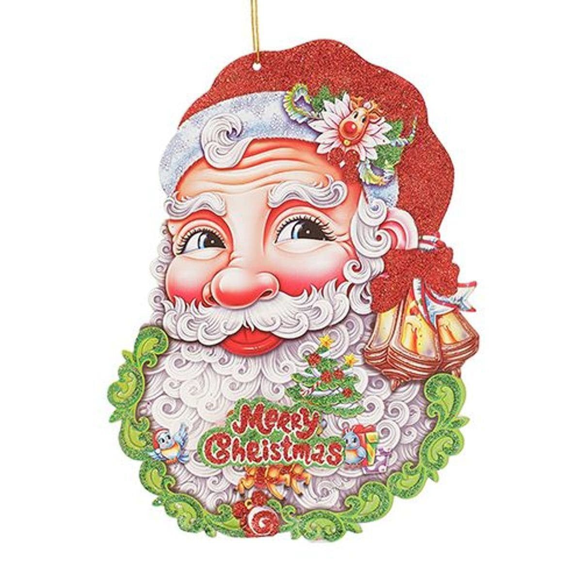 parshwa Decoration Shimmering Santa Holographic Poster – A Festive Wall Delight I Pack of 1 I