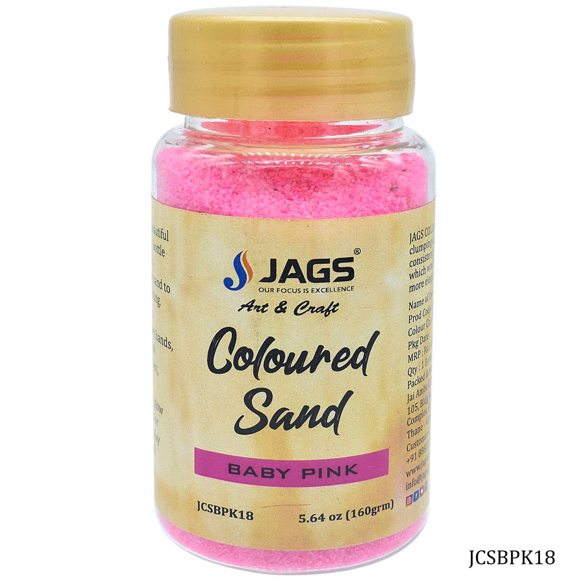 jags-mumbai Sand Shop Jags Coloured Sand 160Gms Baby Pink No 18 Online | JCSBPK18