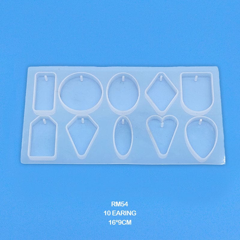 MG Traders Resin Art & Supplies Rm54 Silicone Mold 10 Earing 16*9Cm