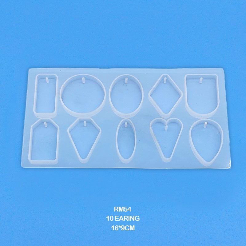 MG Traders Resin Art & Supplies Rm54 Silicone Mold 10 Earing 16*9Cm