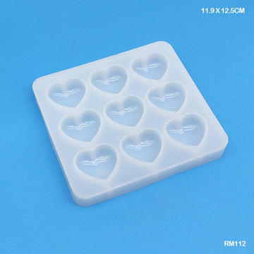 Silicone Mold 9 Heart 11.9 X 12.5Cm    Code  Rm112