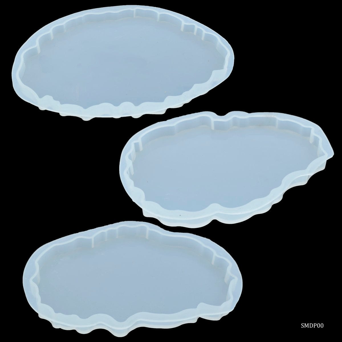 jags-mumbai Mould Silicone Mould Agate Plate Design 3pcs SMDP00