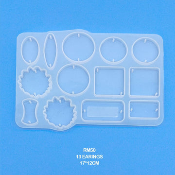 Silicone Mould for Resin  13 Earings 17*12Cm   Code  Rm50