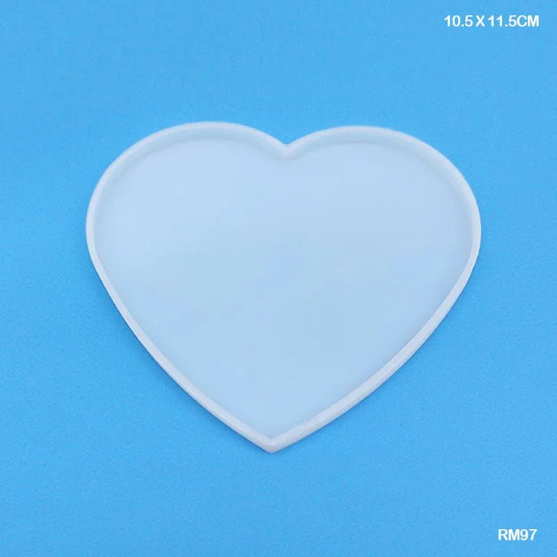 Rm97 Silicone Mould for Resin  Heart 10.5 X 11.5Cm