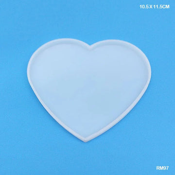 Rm97 Silicone Mould for Resin  Heart 10.5 X 11.5Cm