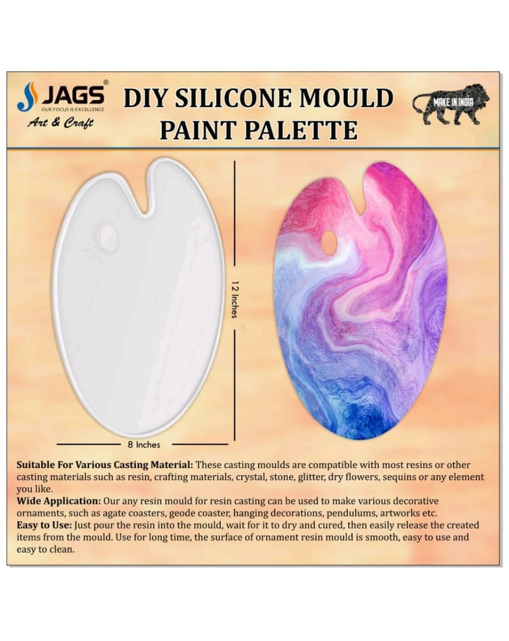 jags-mumbai Mould Silicone Mould Painting Tray Ovel Big SMPT00