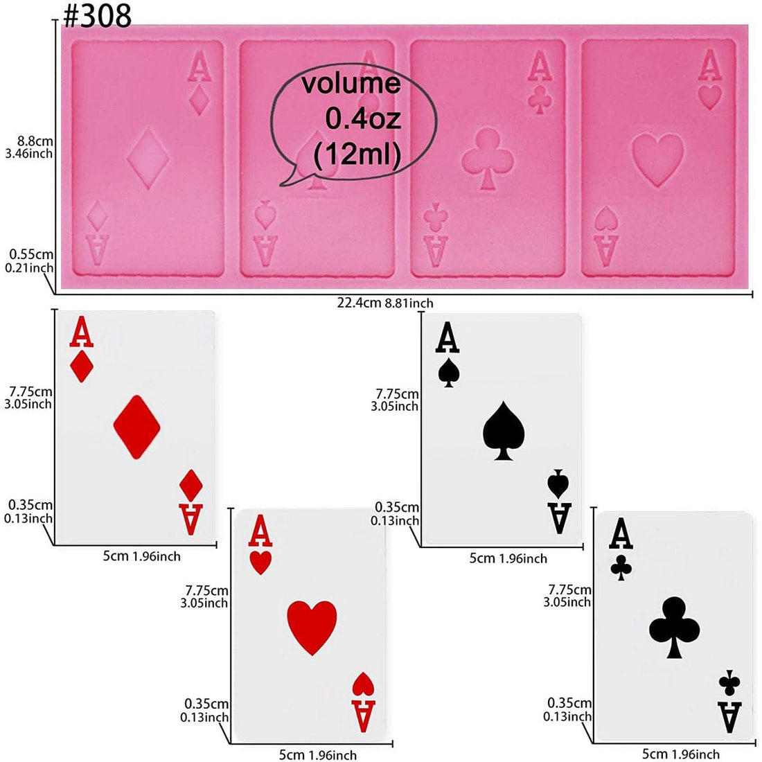 jags-mumbai Mould Silicone Mould Playing Card JSF616