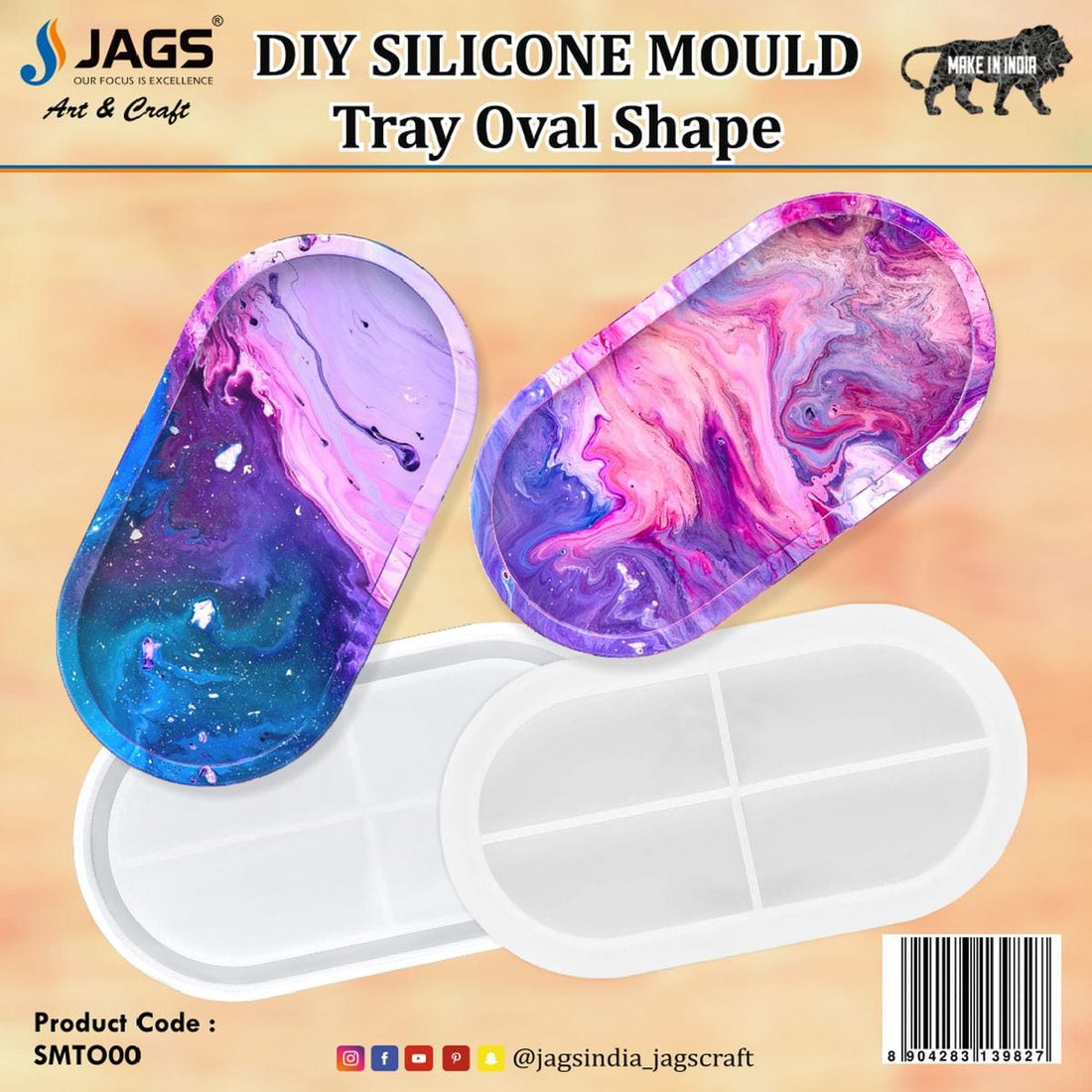 jags-mumbai Mould Silicone Mould Tray Oval 4 X 7.5 Inch SMTO00