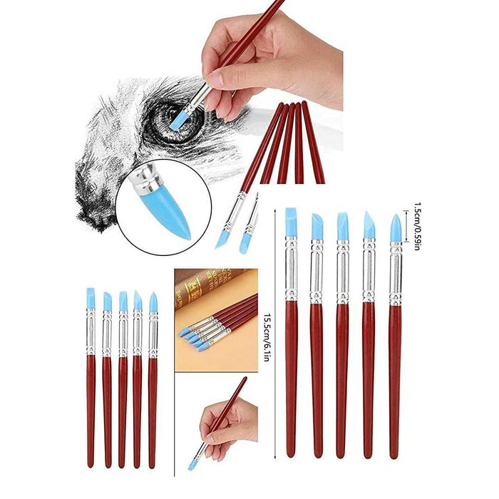 Silicone Precision: 5-Piece Big Paint Brush Set