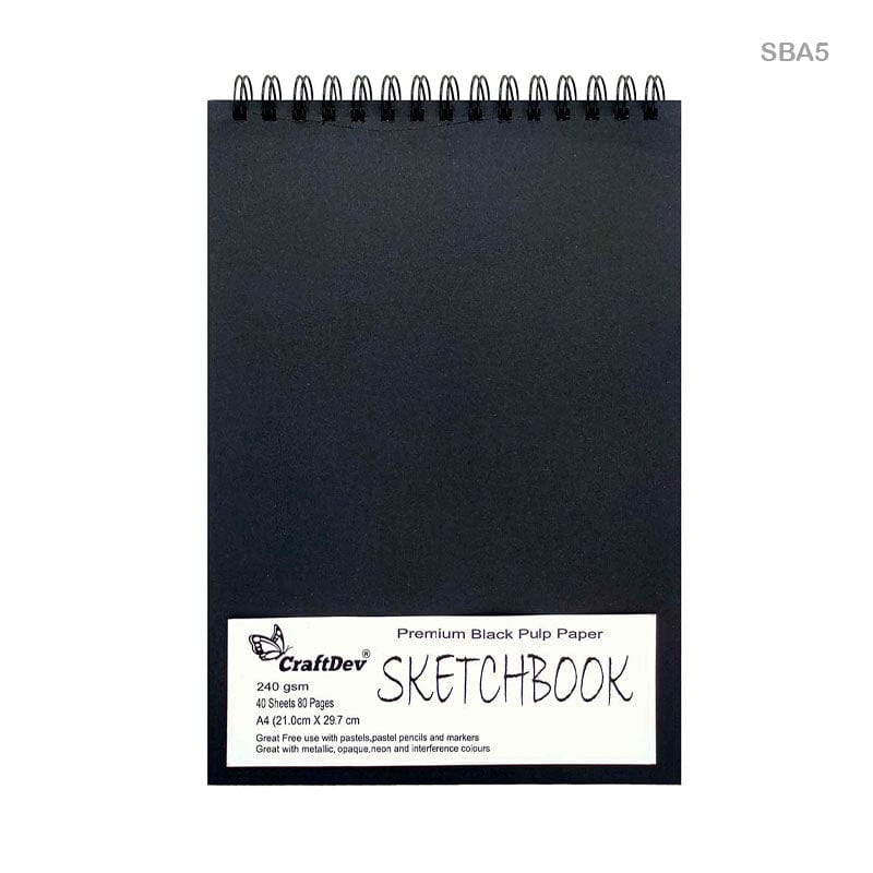 MG Traders Sketching Material Sketch Book Sba5 Black A5 Craftdev 40 Sheet