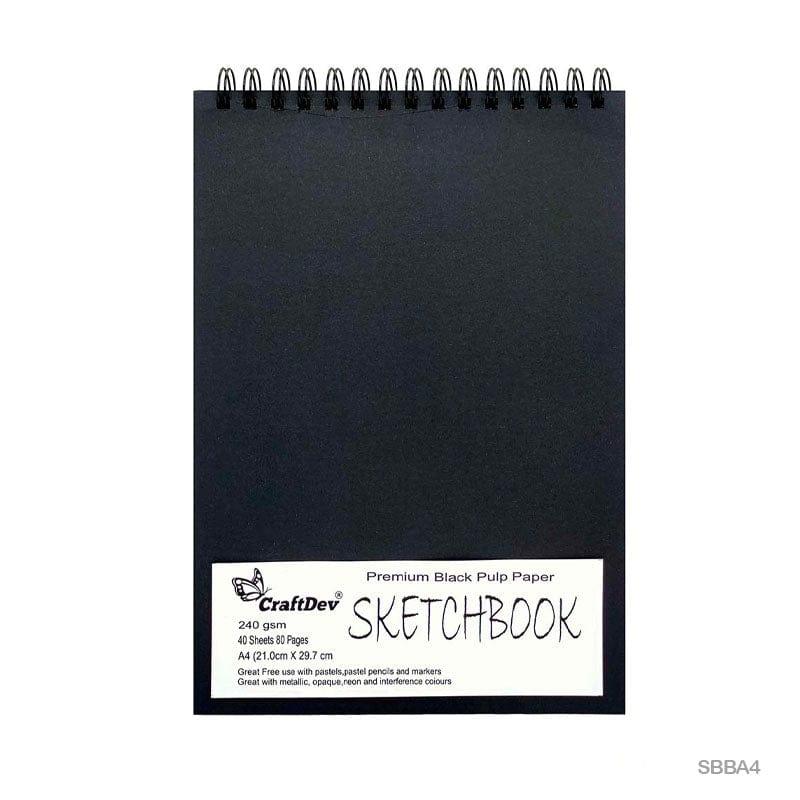 Sketch Book Sbba4 Black A4 Craftdev 40 Sheet