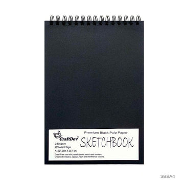 MG Traders Sketch Books & Drawing Books Sketch Book Sbba4 Black A4 Craftdev 40 Sheet