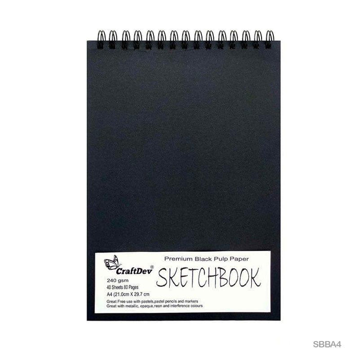 Sketch Book Sbba4 Black A4 Craftdev 40 Sheet