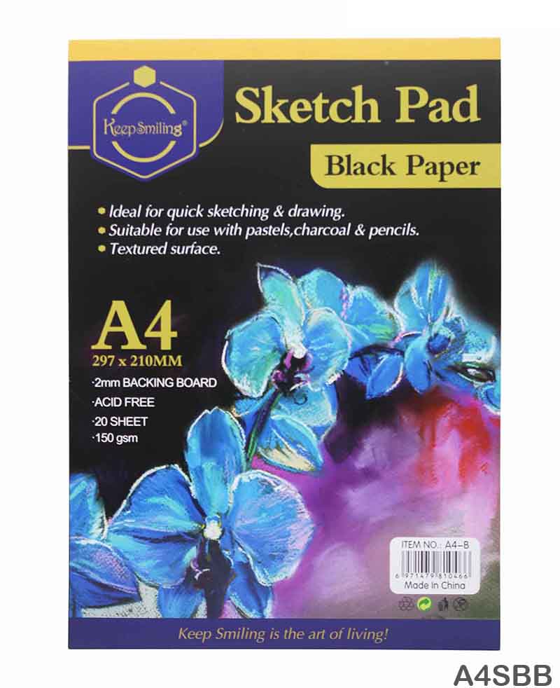 MG Traders Sketching Material Sketch Pad A4 Black (A4Sbb)