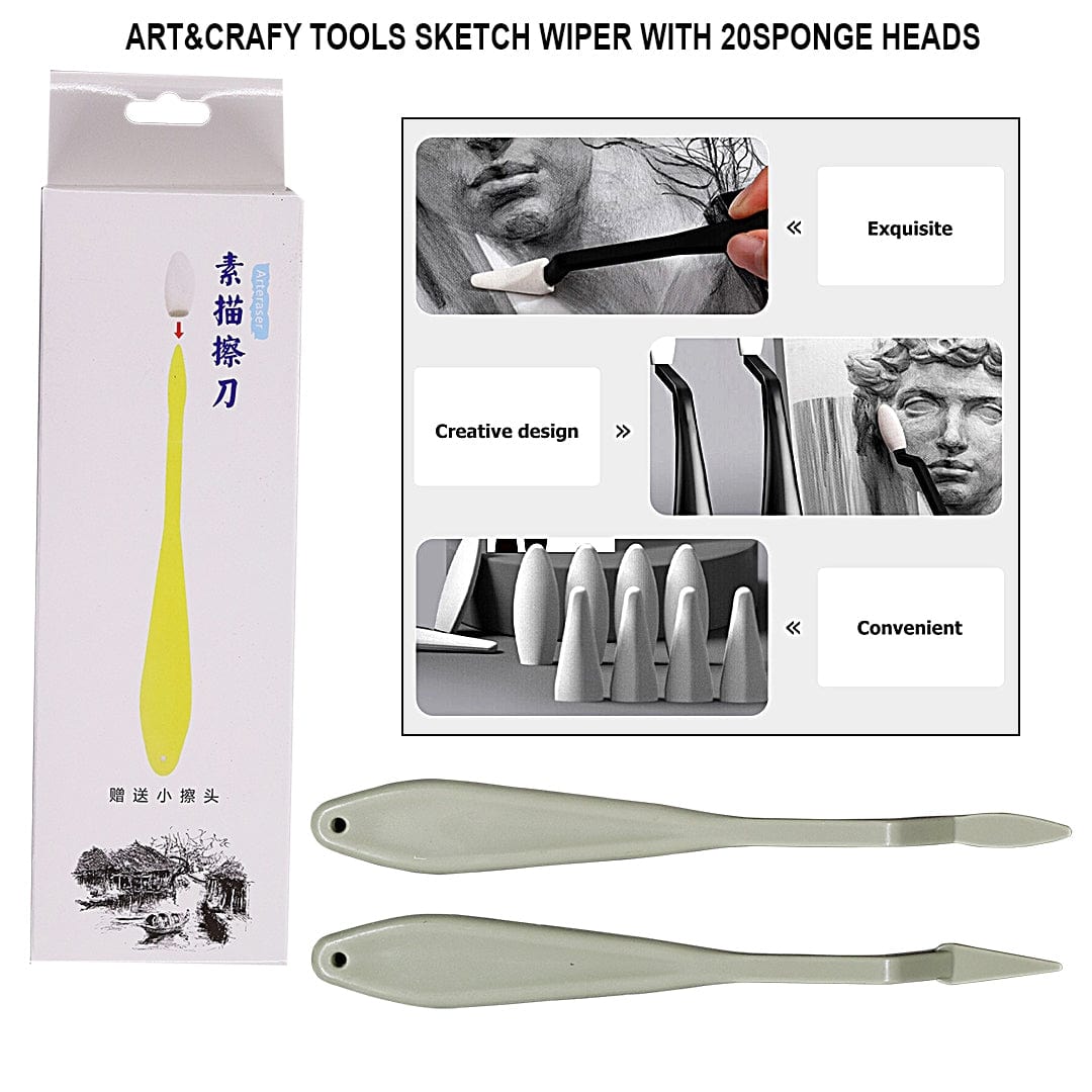 Ravrai Craft - Mumbai Branch paint tools Sketch Wiper with 20 Sponge Heads