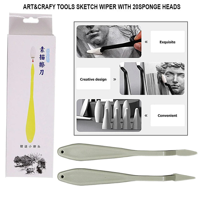 Sketch Wiper with 20 Sponge Heads