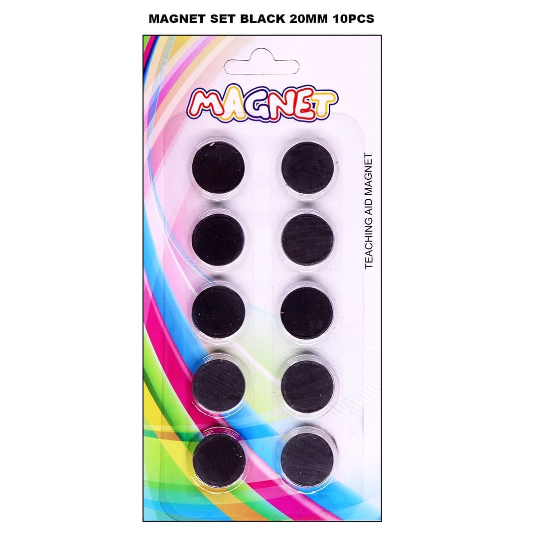 Ravrai Craft - Mumbai Branch Keychains & Fridge magnets Sleek Black Magnet Set - 20mm Size -10pcs (Raw-3238 320020mm)