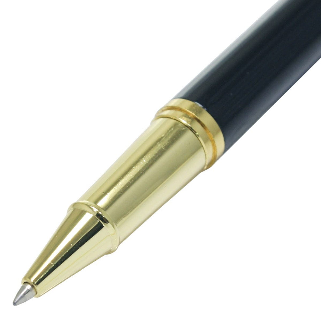 jags-mumbai Roller Pens Sleek Roller Pen Black Half Silver 653RPBKHS with Golden Clip