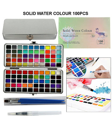 Solid Water Colour 100Pcs Wgmb100