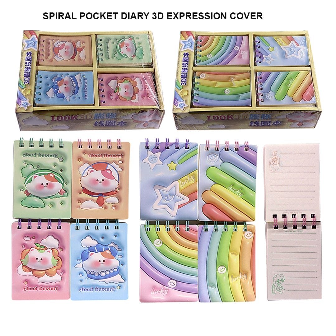 Ravrai Craft - Mumbai Branch diary SPIRAL POCKET DIARY 3D EXPRESSION COVER 100K3D RAW4126