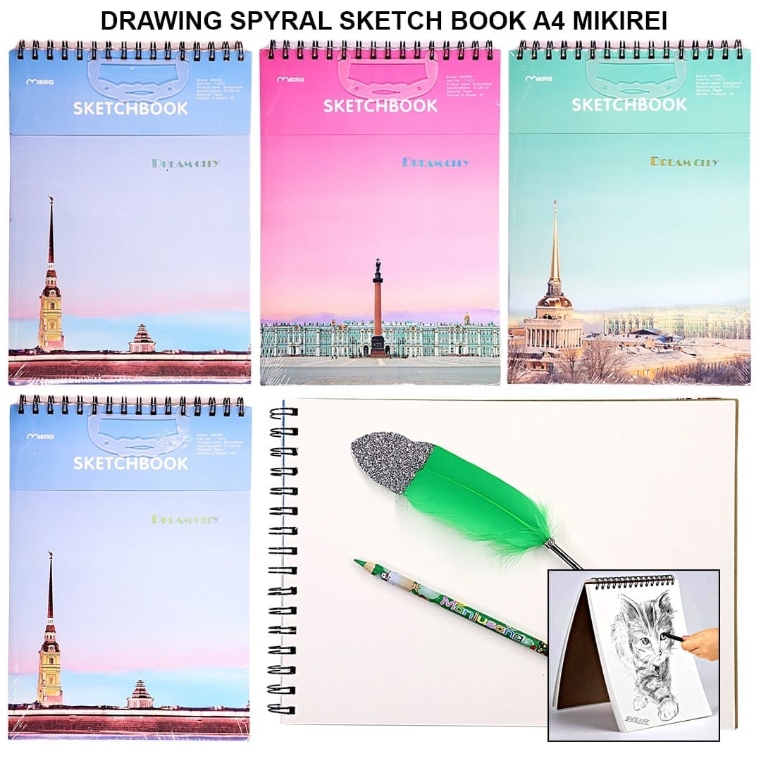 Ravrai Craft - Mumbai Branch Sketch Books,Papers & Canvas Spiral Sketch Book A4