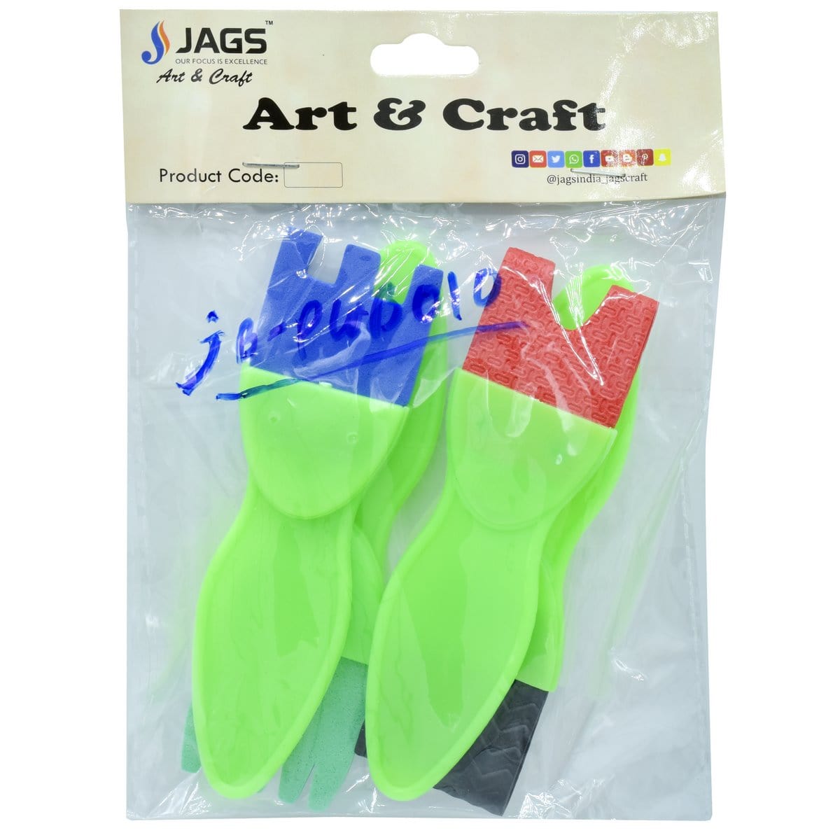 jags-mumbai Brush Sponge Brush Set 4pcs Shapes