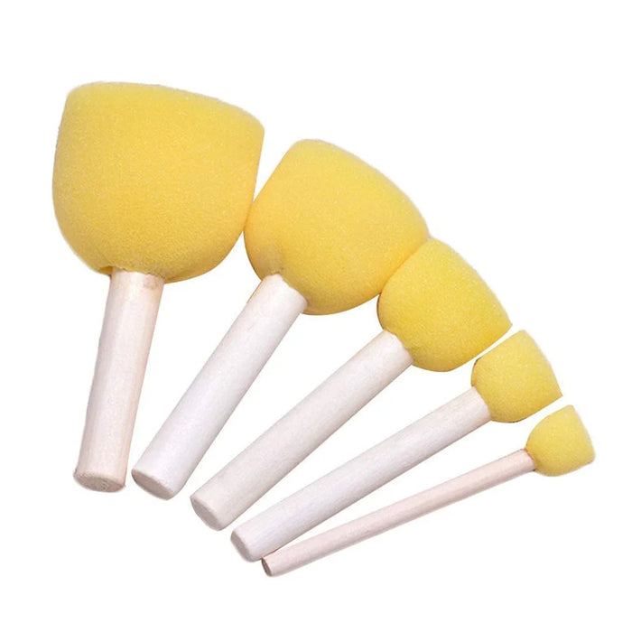 Versatile Sponge Dabbing Brush Set - 5 Pieces for Art & Crafts