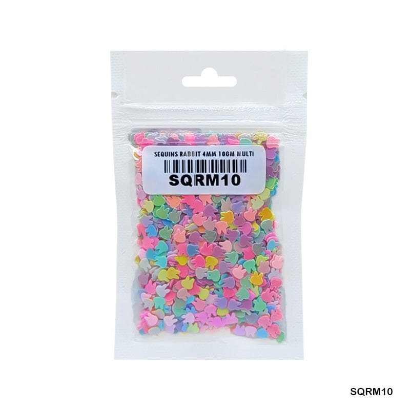 MG Traders 1 Sequin Sq Rabbit 4Mm 10Gm Multi (Sqrm10) Sequince