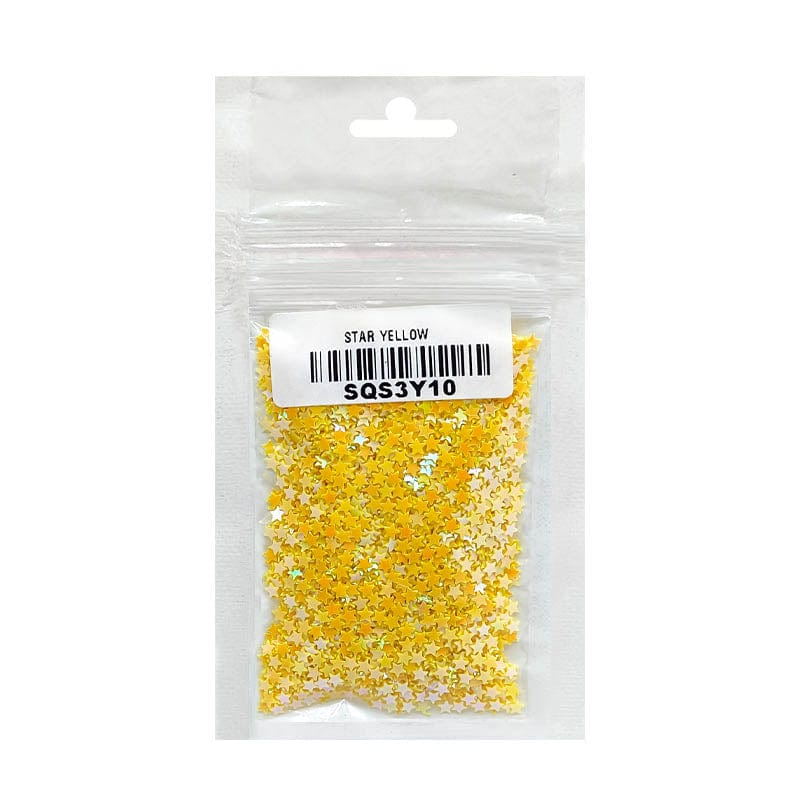 MG Traders 1 Sequin Sq Star 3Mm 10Gm Yellow (Sqs3Y10) Sequince