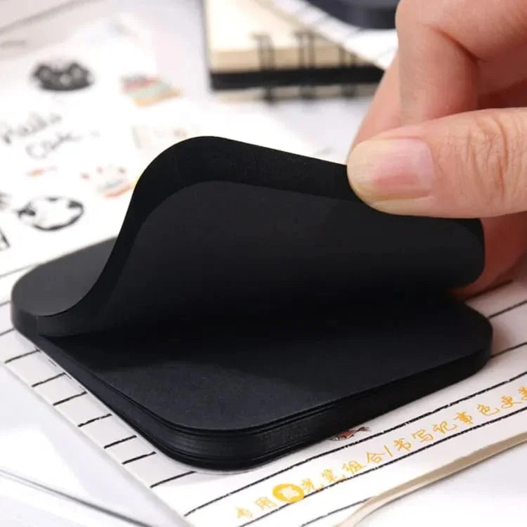Square shaped charcoal Sticky Notes with Neon pen  | Waterproof sticky Notes | 50 Sheets |