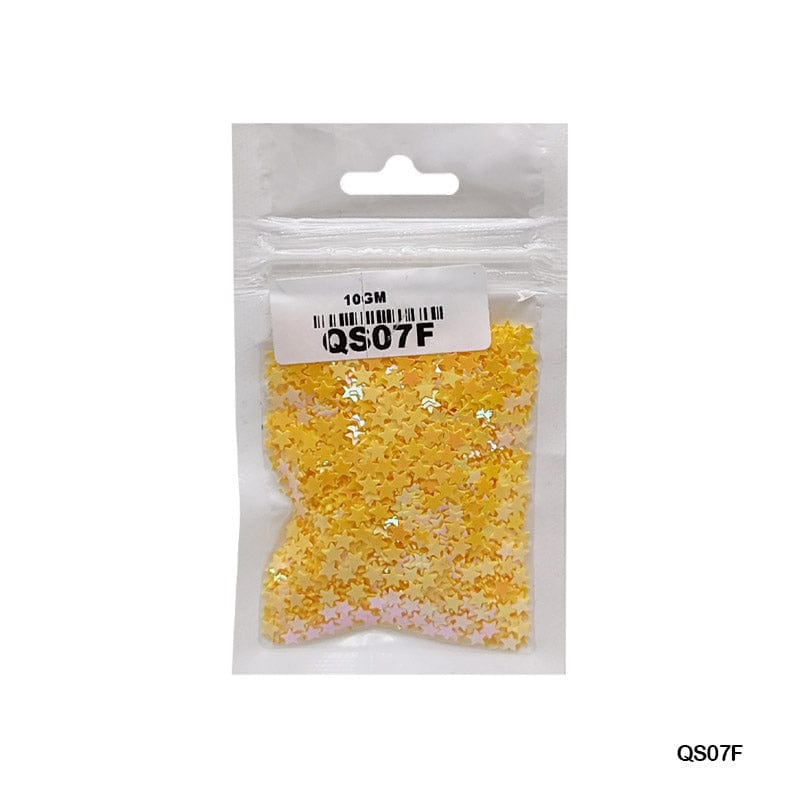 MG Traders 1 Sequin Qs07F Star 3Mm Sea Yellow2 10Gm Sequins